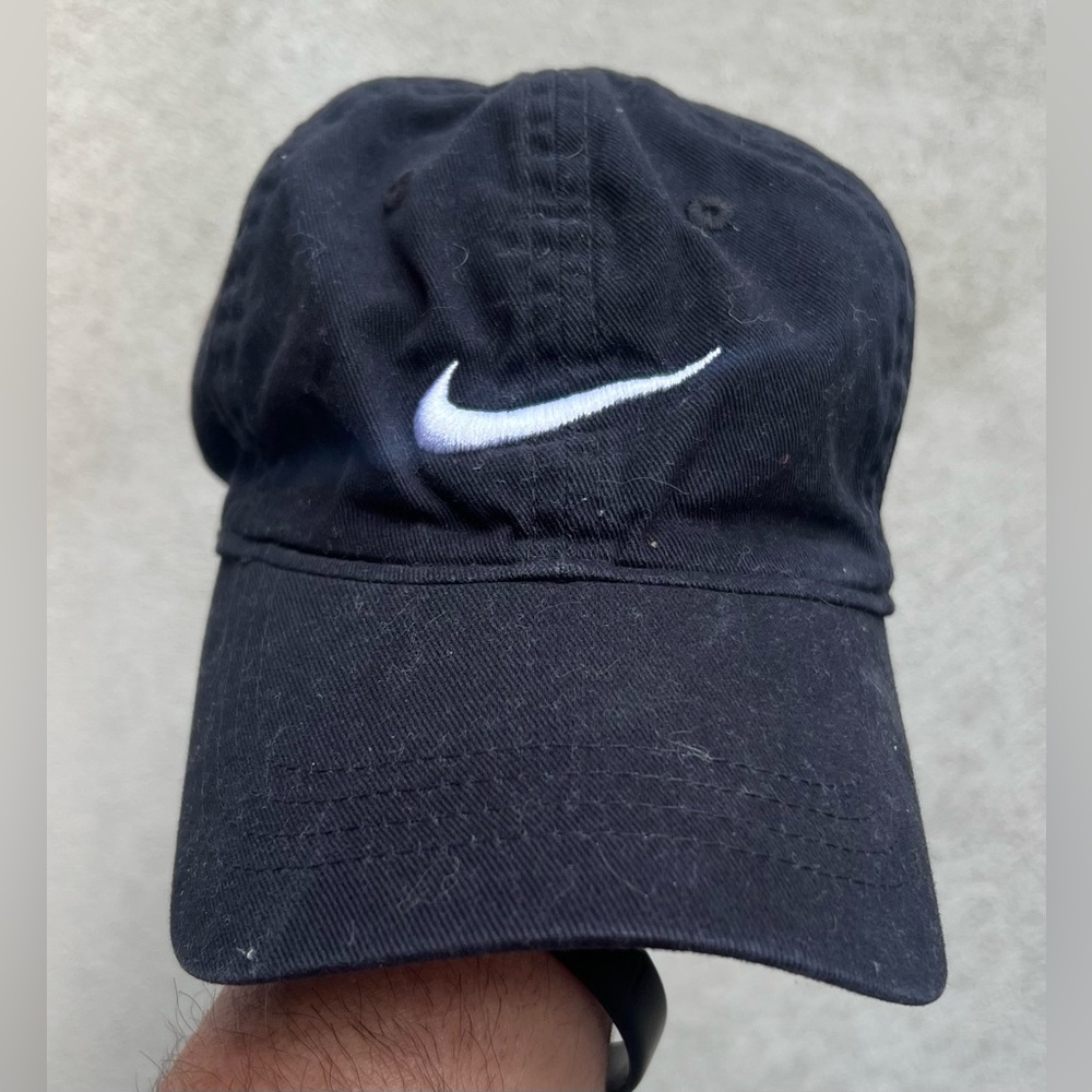 Nike Just Do It Black White Velcro Strap Adjustable Hat- Toddlers One Size